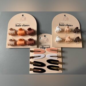 Hair Claws and Clip Set - Multicolor